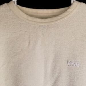 VANS low-contrast inside-out crewneck sweatshirt, cream/white, Medium